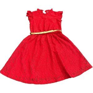 Jenna & Jessie Red Lace Party Dress Size 7 NWOT